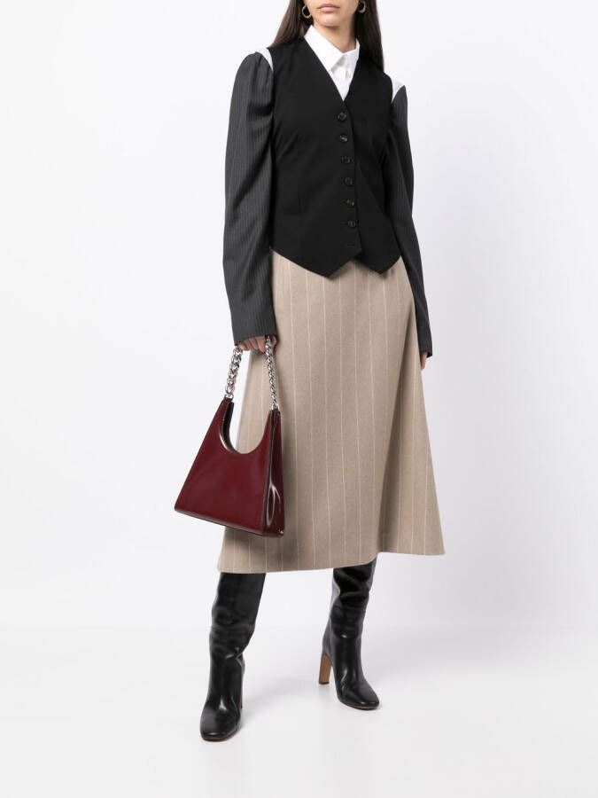 LITKOVSKA Rok met krijtstreep Bruin