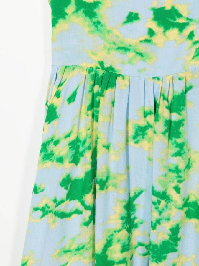 Little Bambah Maxi-jurk met tie-dye print Groen