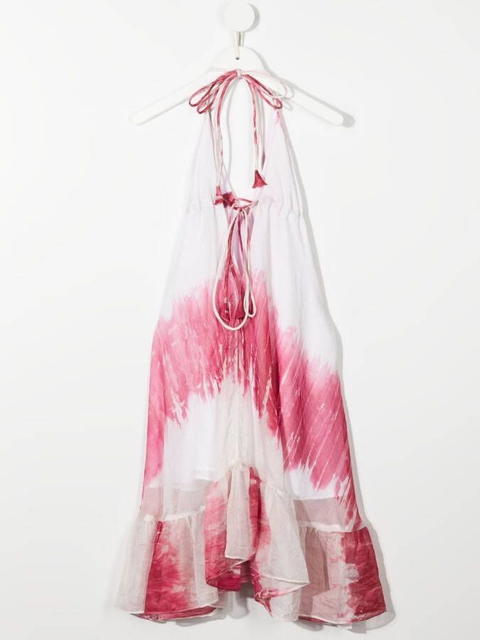 Little Bambah Maxi-jurk met tie-dye print Wit