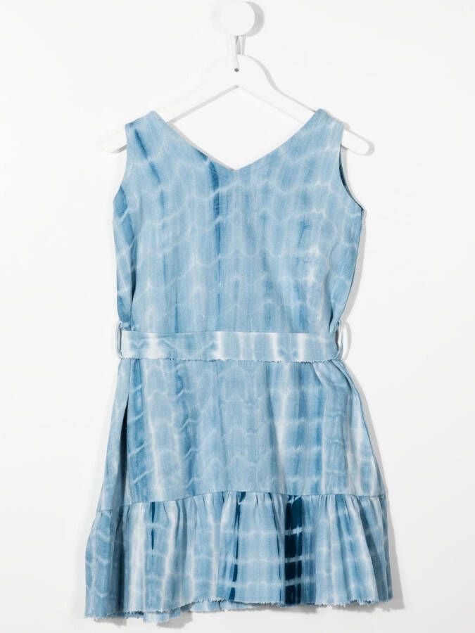 Little Bambah Mini-jurk met tie-dye print Blauw