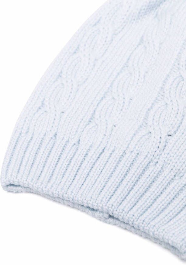 Little Bear Kabelgebreide muts Blauw