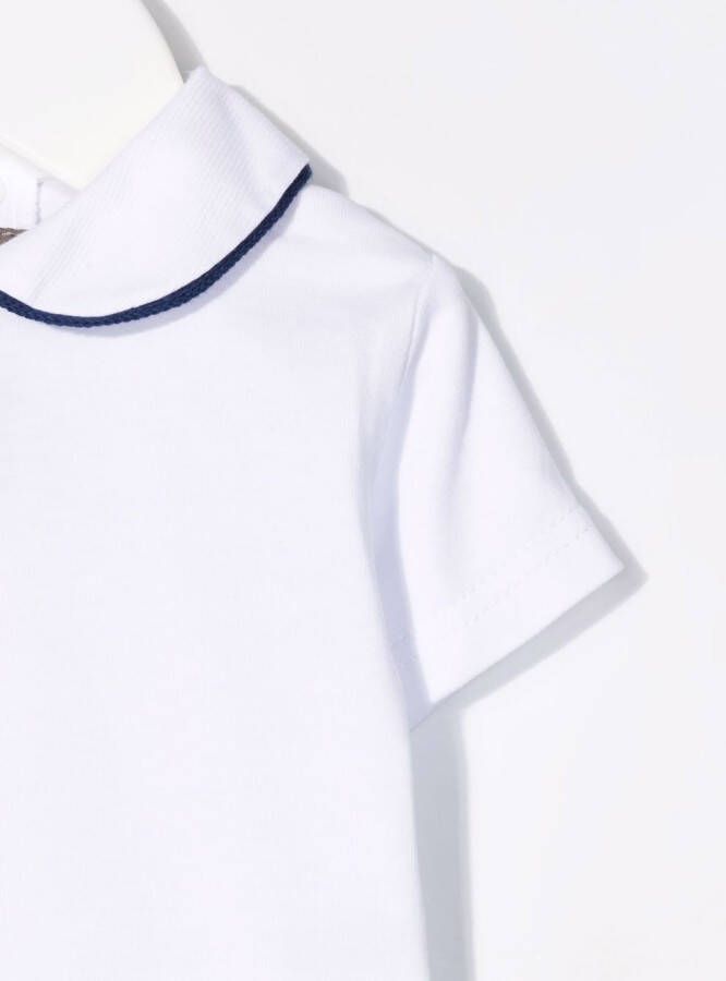 Little Bear Romper met contrasterende afwerking Wit