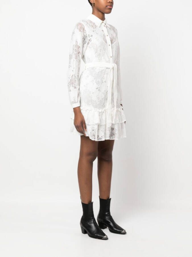 LIU JO Mini-jurk met bloemenkant Wit