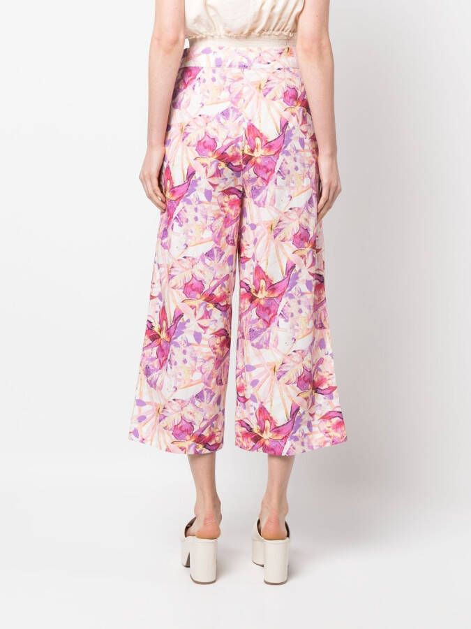 LIU JO Broek met bloemenprint Paars