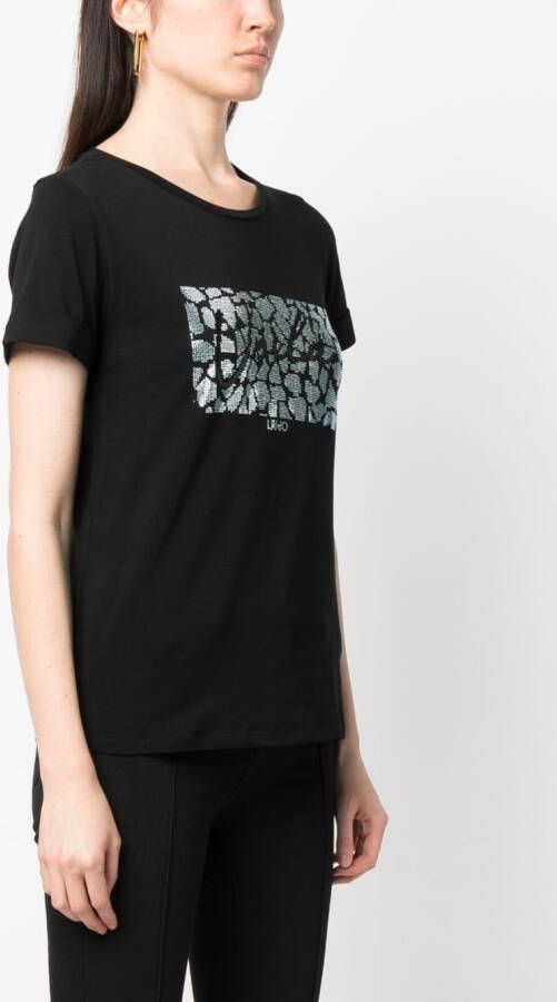 LIU JO T-shirt verfraaid met logo Zwart