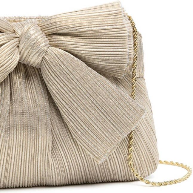 Loeffler Randall Rayne clutch met strik Zilver