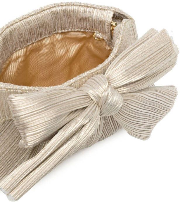 Loeffler Randall Rayne clutch met strik Zilver
