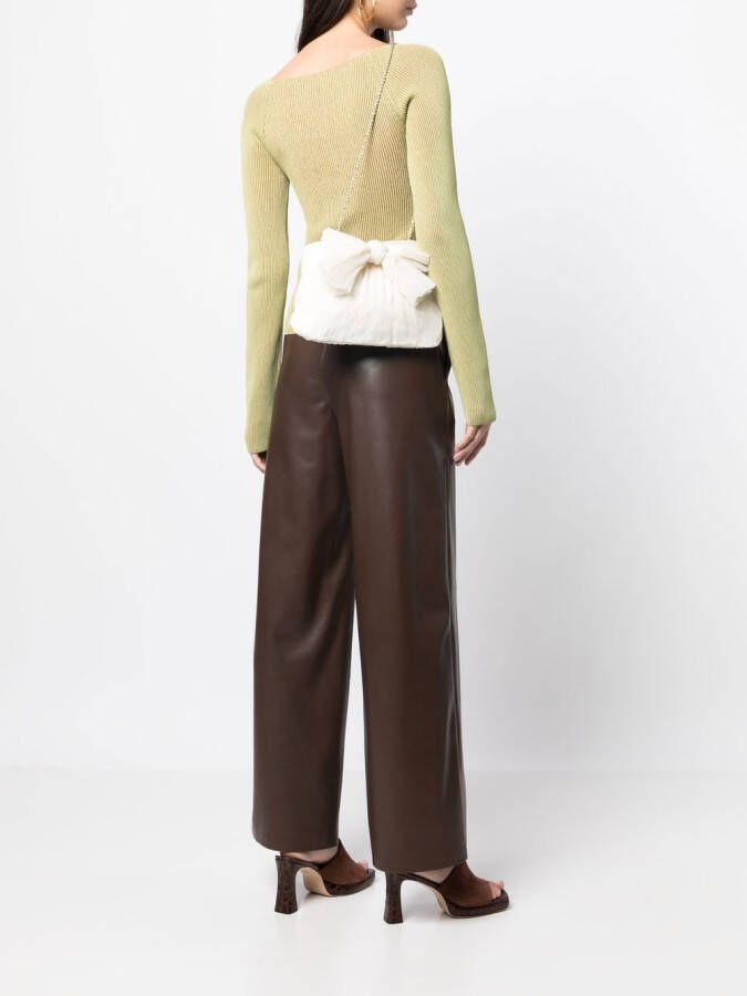 Loeffler Randall Rayne clutch met strikdetail Wit