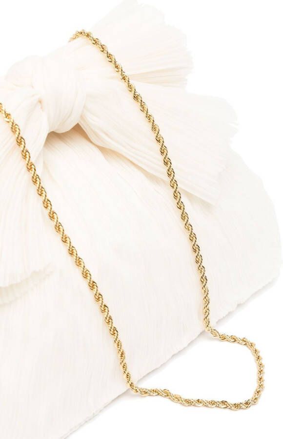 Loeffler Randall Rayne clutch met strikdetail Wit