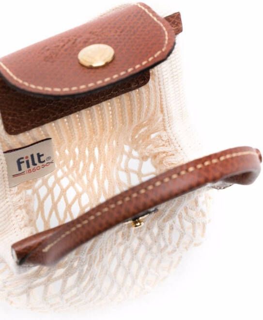 Longchamp Le Pliage Filet crossbodytas met mesh Beige