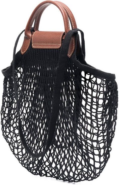 Longchamp Le Pliage Filet mesh tas Zwart