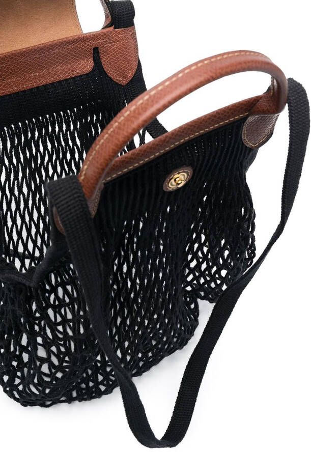 Longchamp Le Pliage Filet mesh tas Zwart