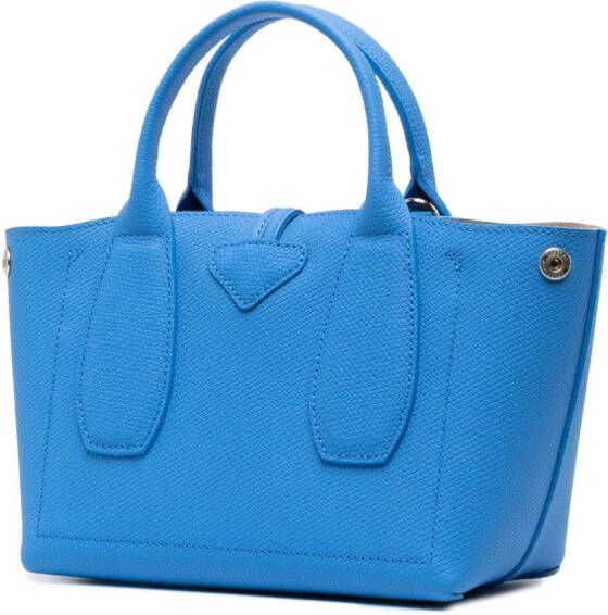 Longchamp Roseau leren shopper Blauw