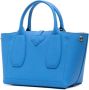 Longchamp Roseau leren shopper Blauw - Thumbnail 3