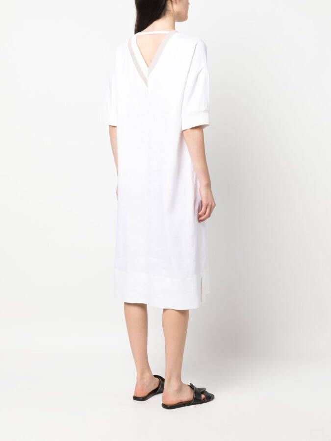 Lorena Antoniazzi Midi-jurk van linnenmix Wit