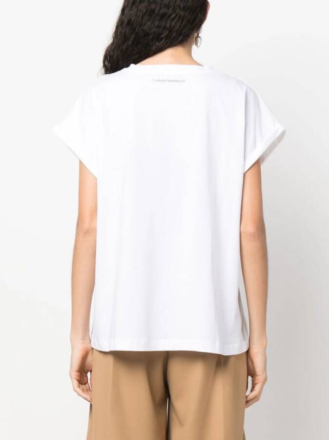 Lorena Antoniazzi T-shirt verfraaid met kristallen Wit