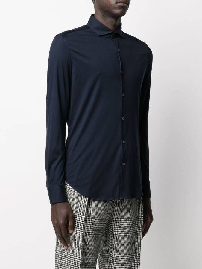 Loro Piana Overhemd met gespreide kraag Blauw