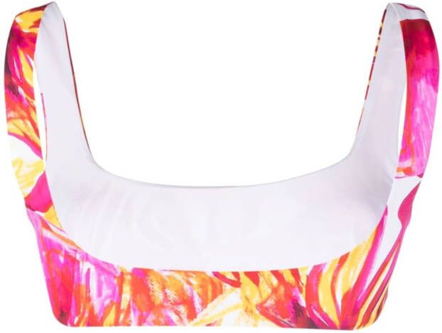 Louisa Ballou Bikinitop met abstracte print Roze