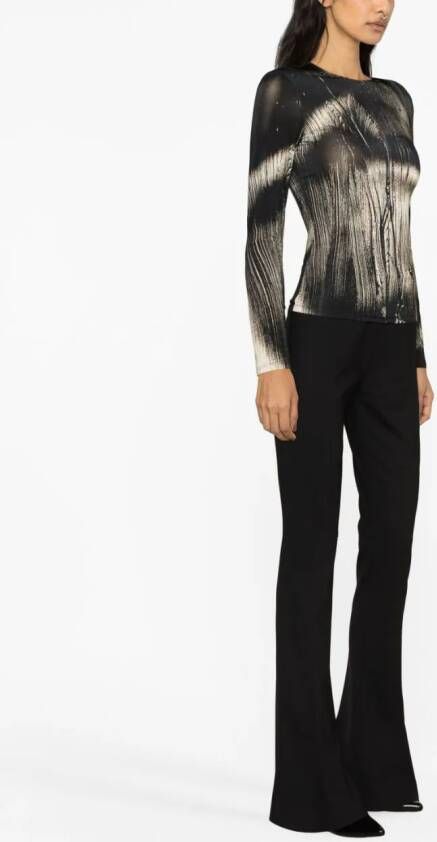 Louisa Ballou T-shirt met abstracte print Zwart