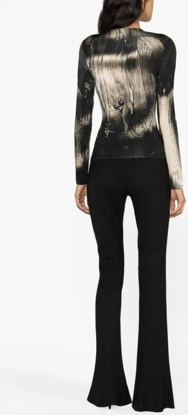 Louisa Ballou T-shirt met abstracte print Zwart