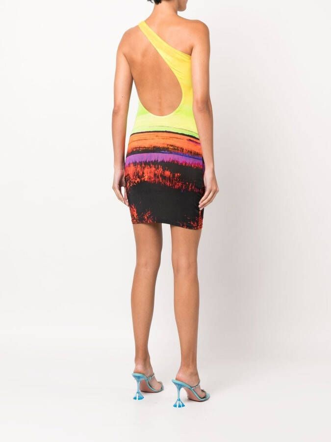 Louisa Ballou Asymmetrische mini-jurk Geel