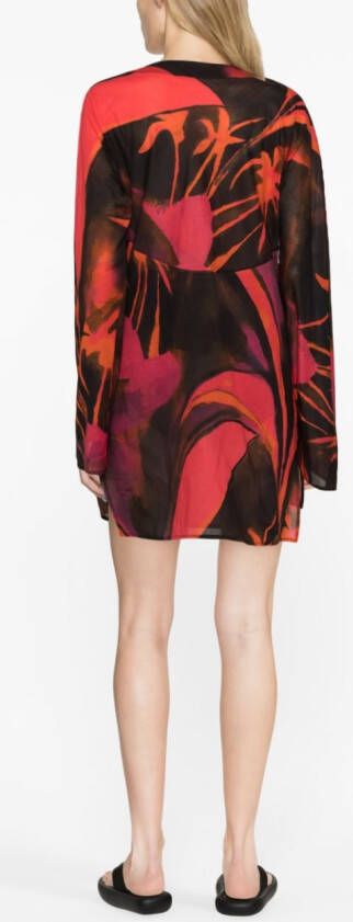Louisa Ballou Jurk met bloemenprint Rood