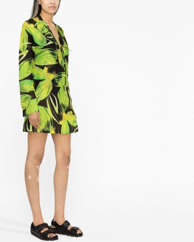 Louisa Ballou Mini-jurk met bloemenprint Groen