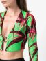 Louisa Ballou floral-print ribbed-knit cardigan Groen - Thumbnail 5