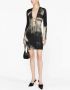 Louisa Ballou Mini-jurk met abstracte print Zwart - Thumbnail 2