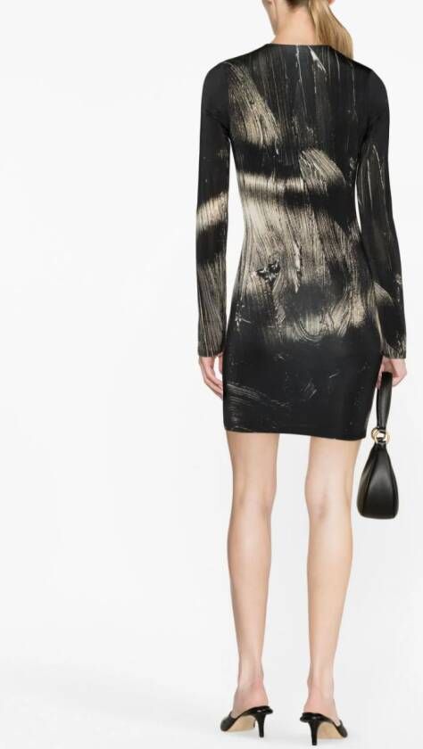 Louisa Ballou Mini-jurk met abstracte print Zwart