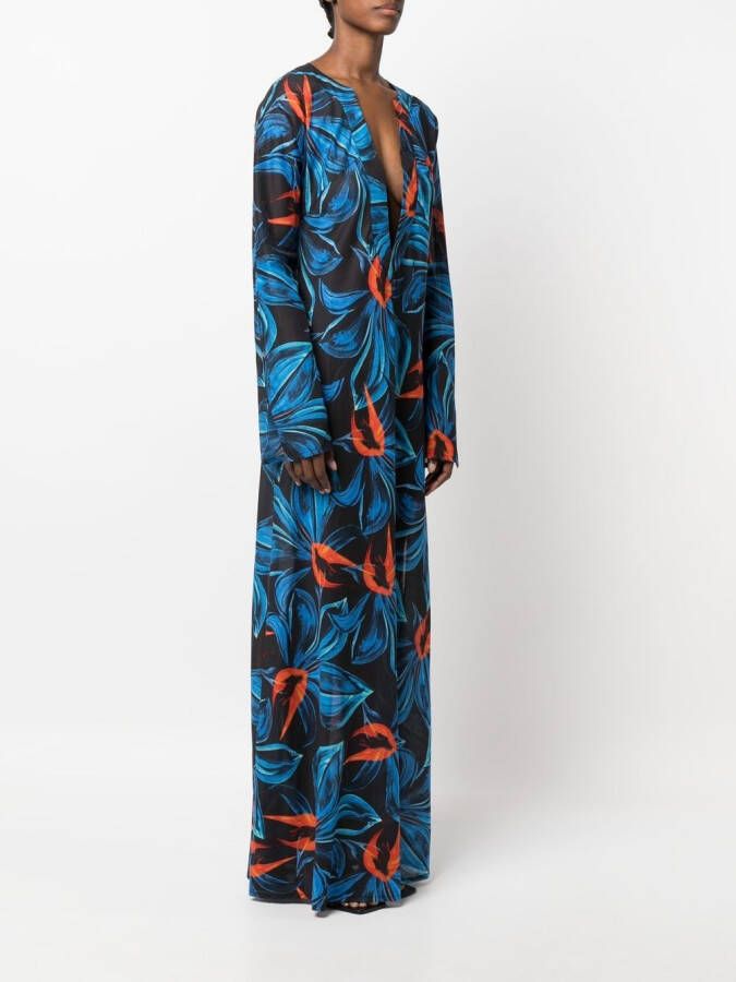 Louisa Ballou Jurk met abstracte print Zwart