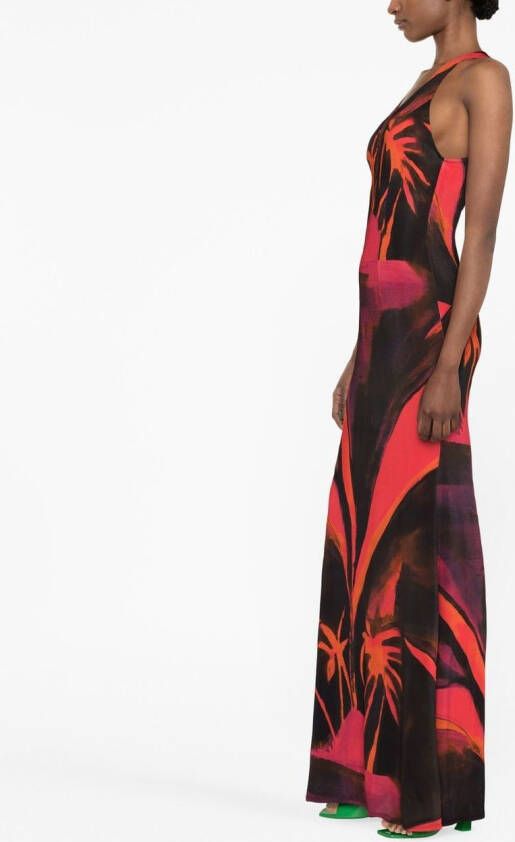 Louisa Ballou Maxi-jurk met print Zwart