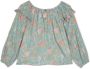 Louise Misha Blouse met bloe print Blauw - Thumbnail 2