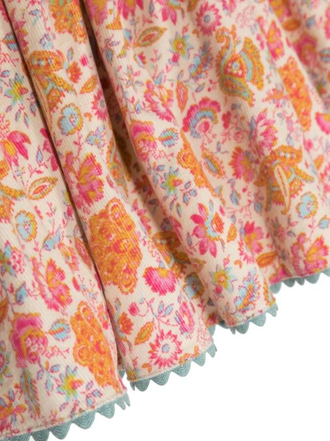 Louise Misha Mini-rok met bloemenprint Beige