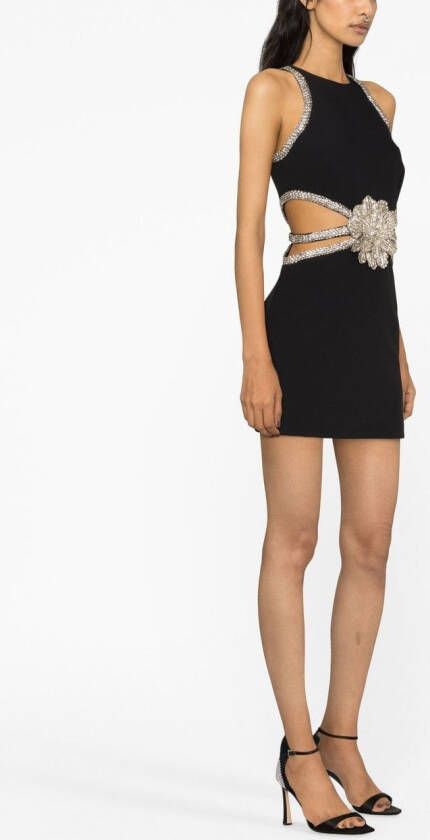 Loulou Mini-jurk verfraaid met kristallen Zwart