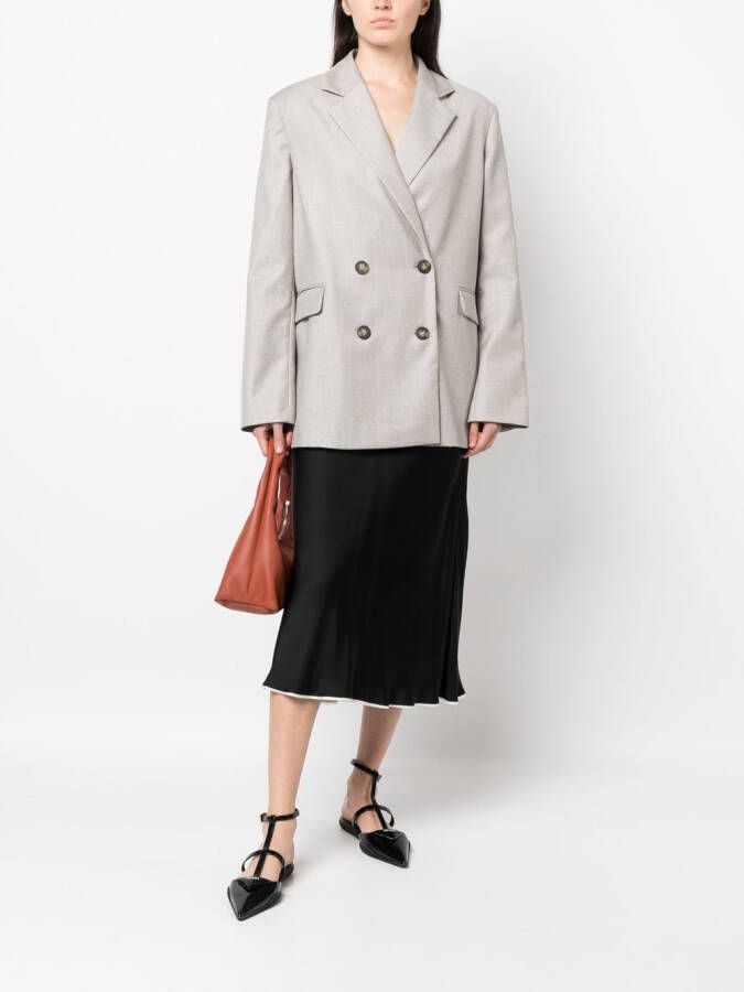LouLou de Saison Blazer met dubbele rij knopen Beige