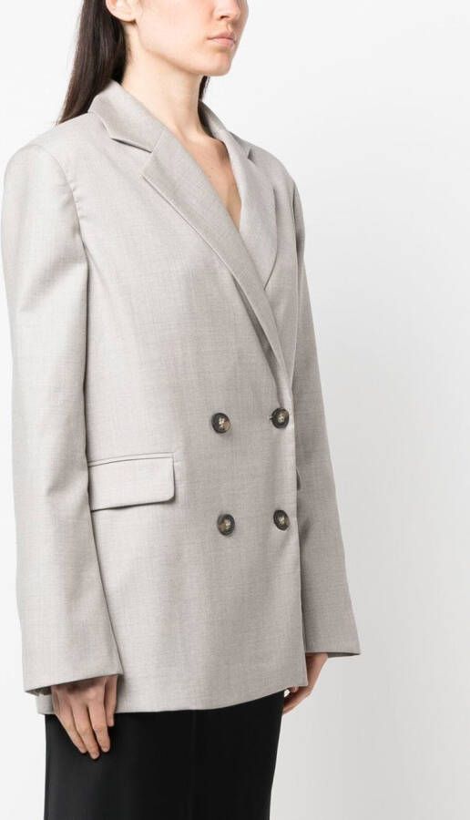 LouLou de Saison Blazer met dubbele rij knopen Beige