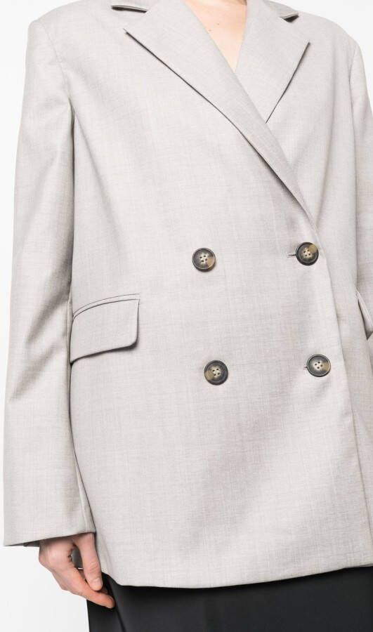LouLou de Saison Blazer met dubbele rij knopen Beige