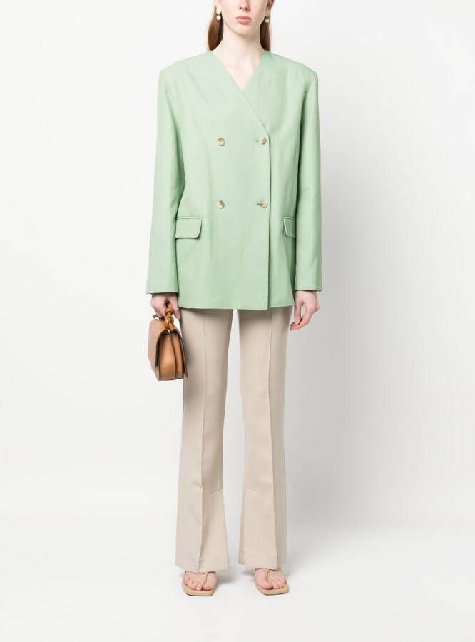 LouLou de Saison Blazer met dubbele rij knopen Groen