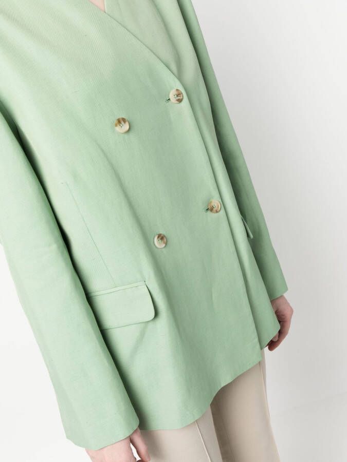 Loulou Studio Blazer met dubbele rij knopen Groen