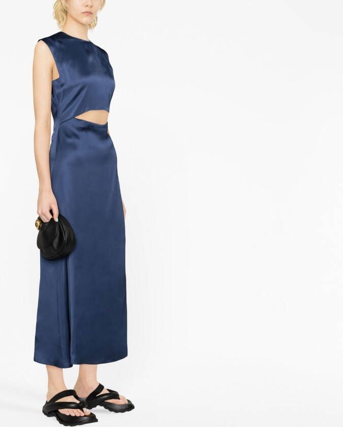 LouLou de Saison Satijnen midi-jurk Blauw