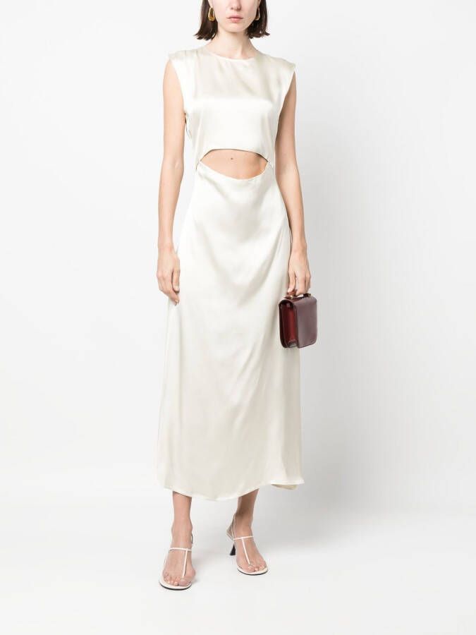 LouLou de Saison Satijnen jurk Beige