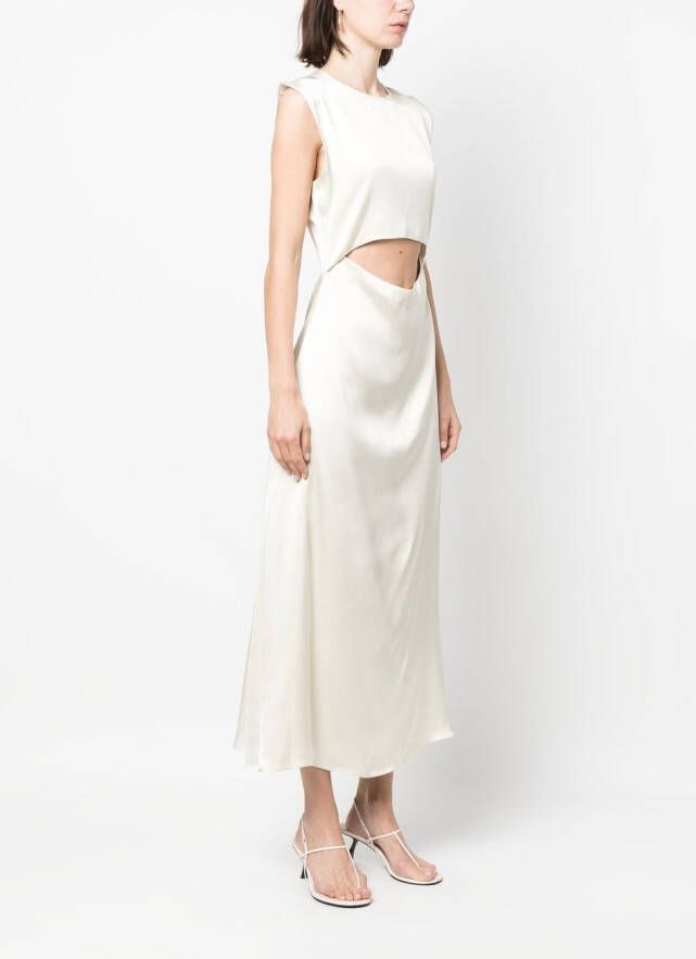 LouLou de Saison Satijnen jurk Beige