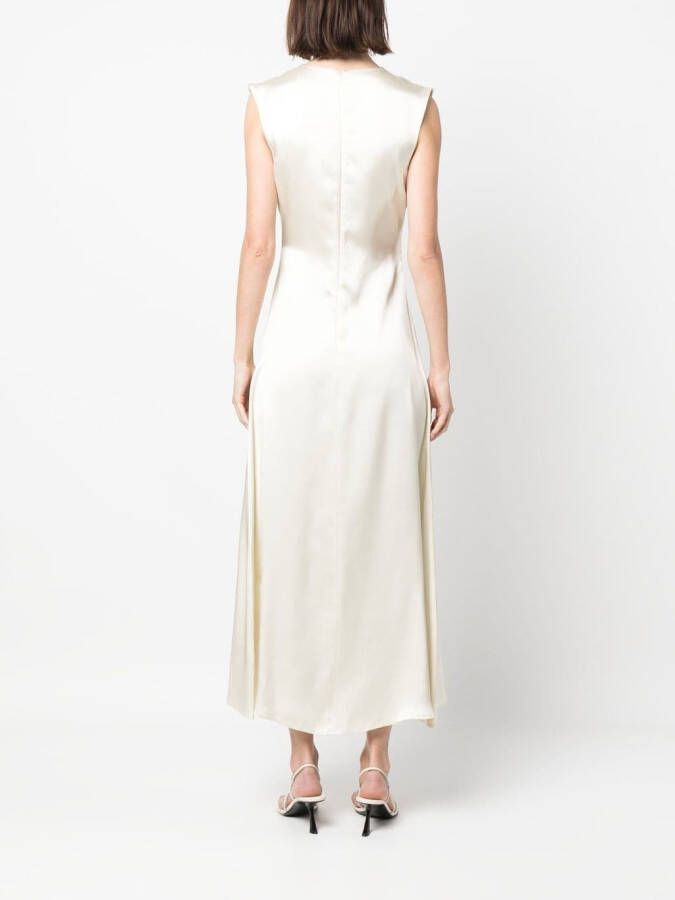 LouLou de Saison Satijnen jurk Beige