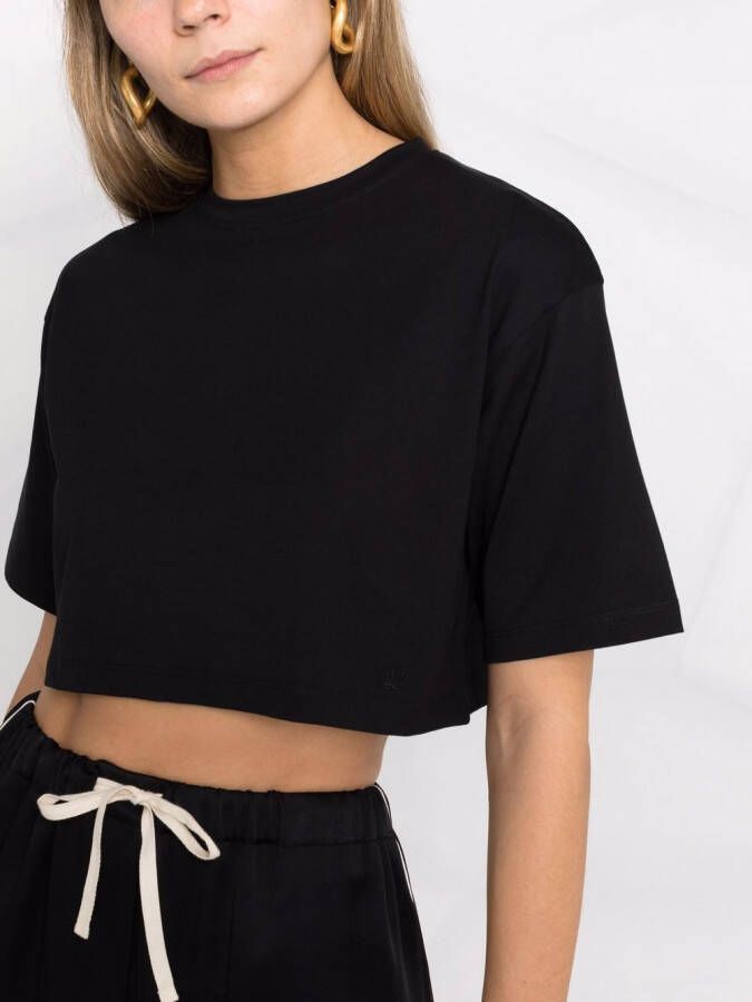 Loulou Studio Cropped T-shirt Zwart