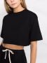 Loulou Studio Cropped T-shirt Zwart - Thumbnail 3