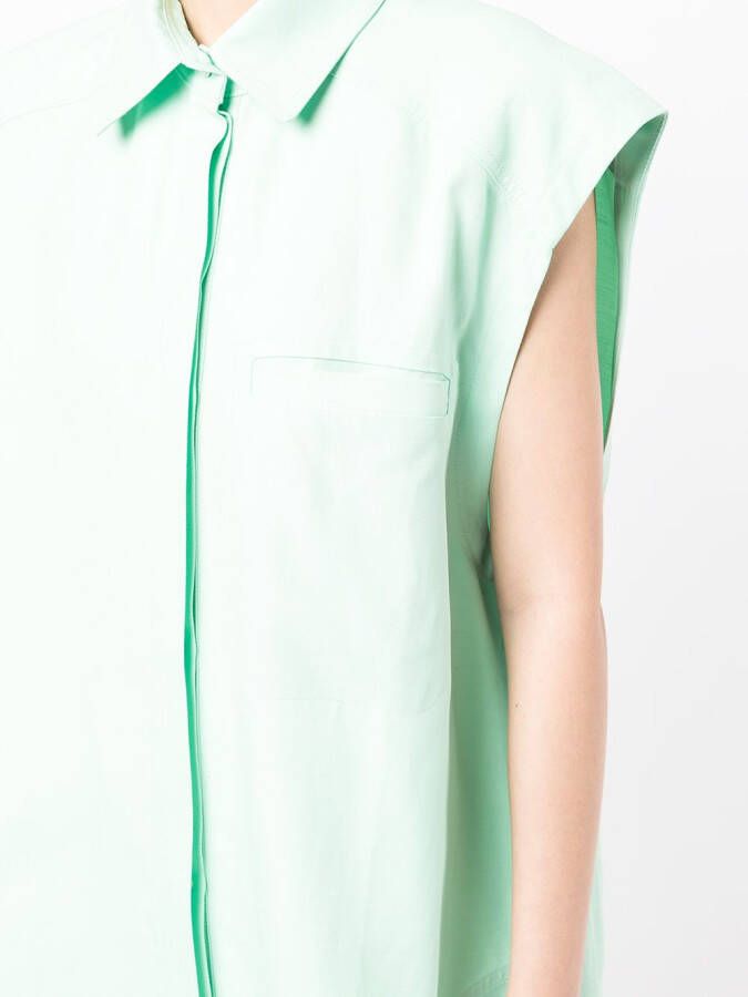 Loulou Studio Mouwloze blouse Groen