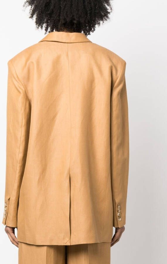 LouLou de Saison blazer met enkele rij knopen Bruin