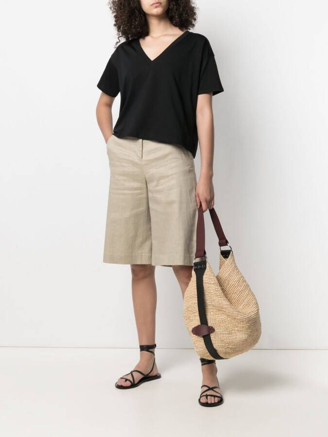 LouLou de Saison T-shirt met V-hals Zwart