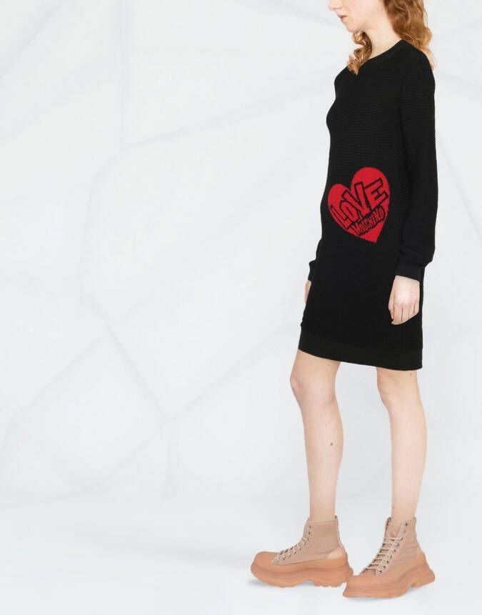 Love Moschino Gebreide mini-jurk Zwart